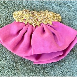 Pretty Mauve Hair clip with Gold Accents